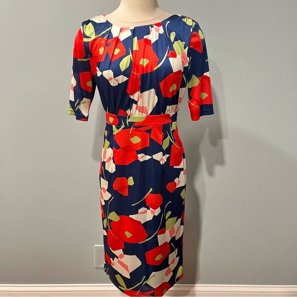 Anthropologie x Ruby Belle Bold Floral Print Knee-Length Pencil Dress Size 6 - Picture 2 of 8